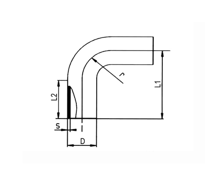 加长型90°大弯头